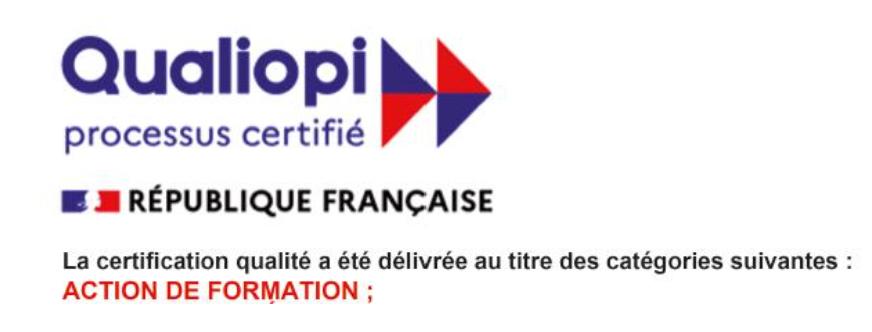 Organisme de formation et bilan de compétences certifié Qualiopi